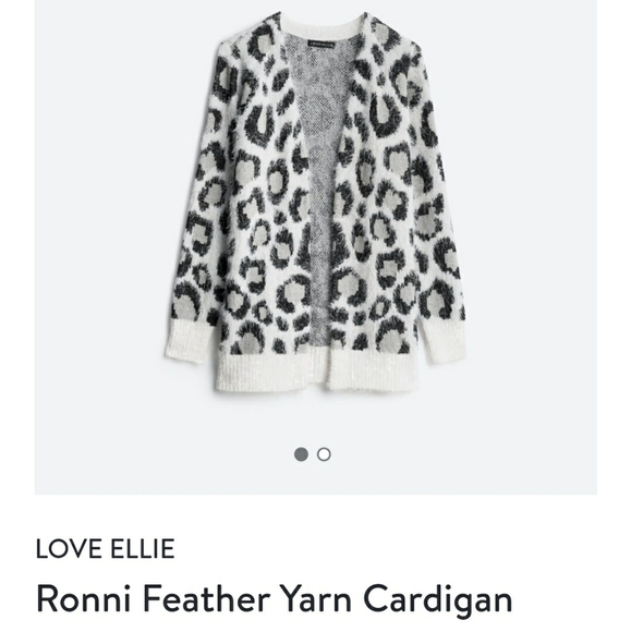 Leopard Printed Love Ellie Feather Yarn Cardigan - Picture 1 of 7